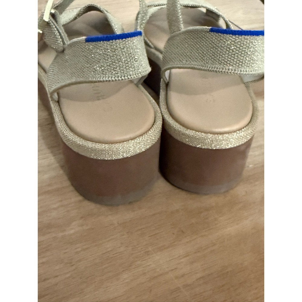 Rothys Criss Cross Platform Ankle Strap Aurora Metallic Sandal Size 10 New - Picture 5 of 6